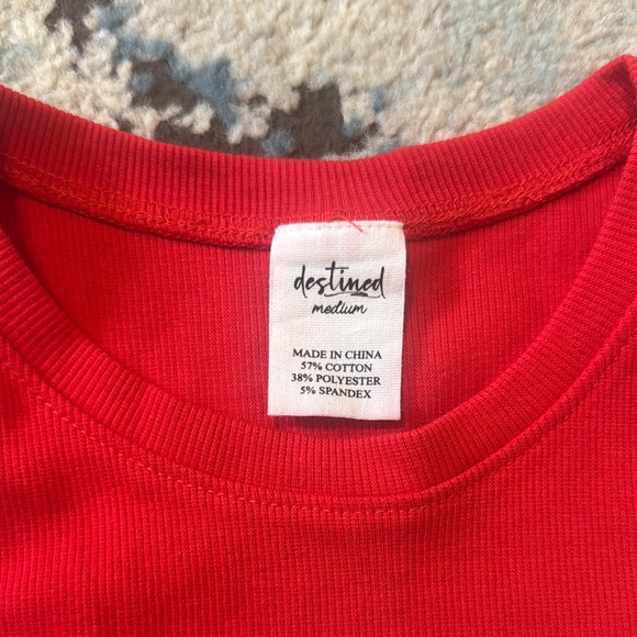 Red Ribbed Tank Top - Picture 2 of 4